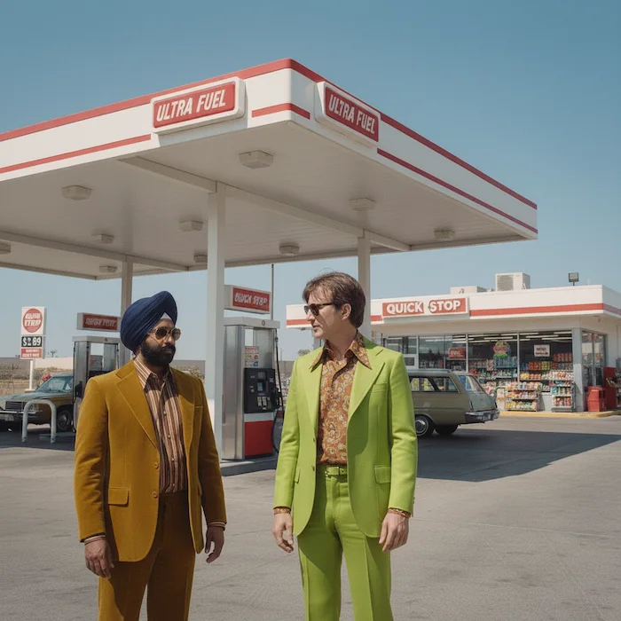Brian Evans with client Mr. Singh outside the gas station and convenience store